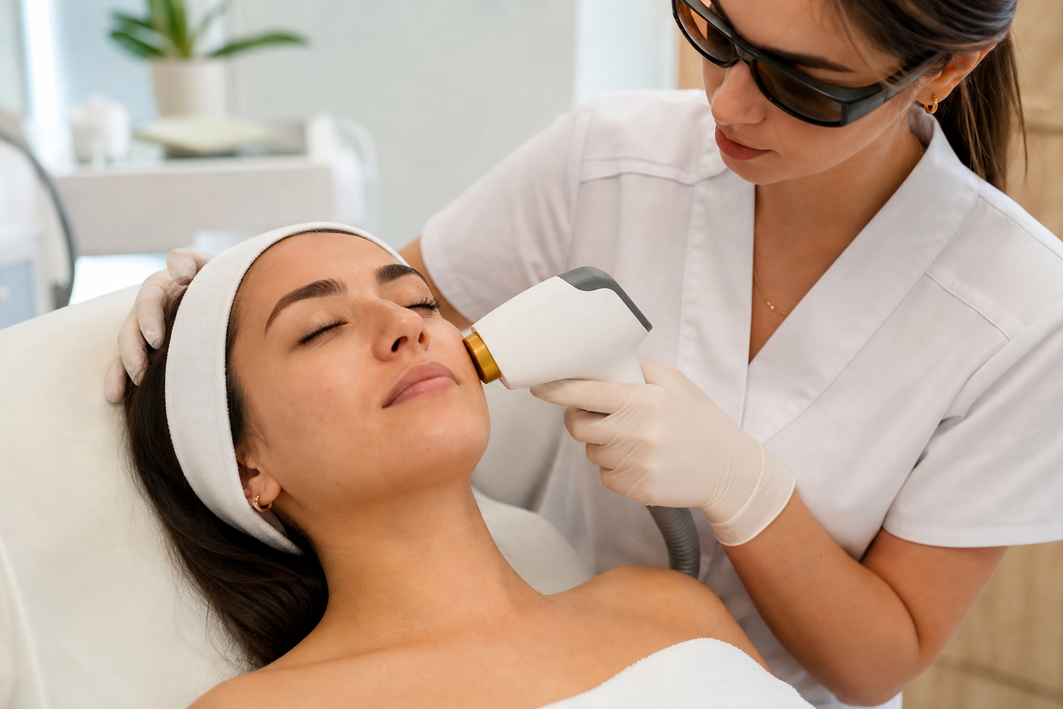 Soin laser dermatologique pour l'acné dans une clinique moderne