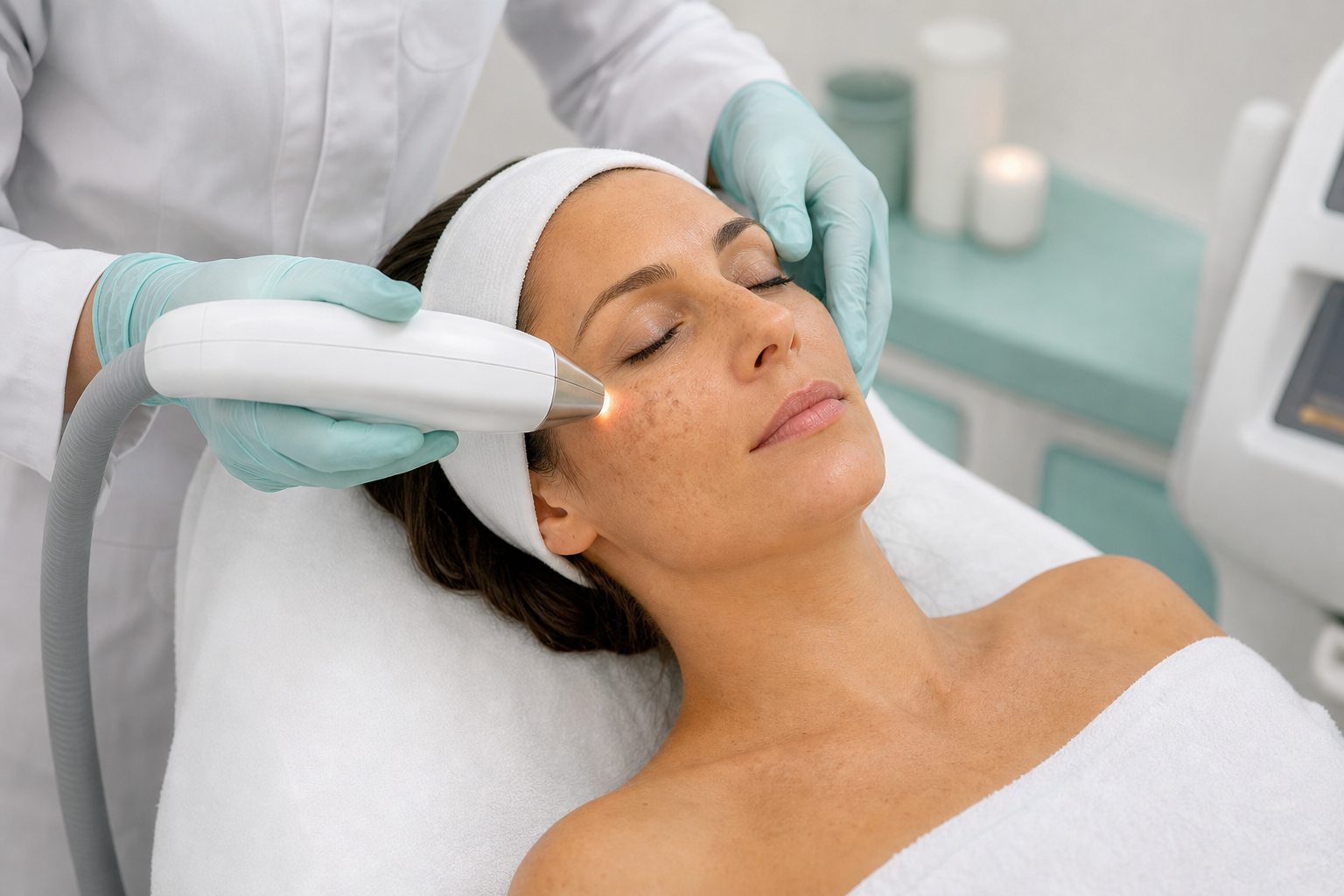 Soin dermatologique des taches pigmentaires en clinique