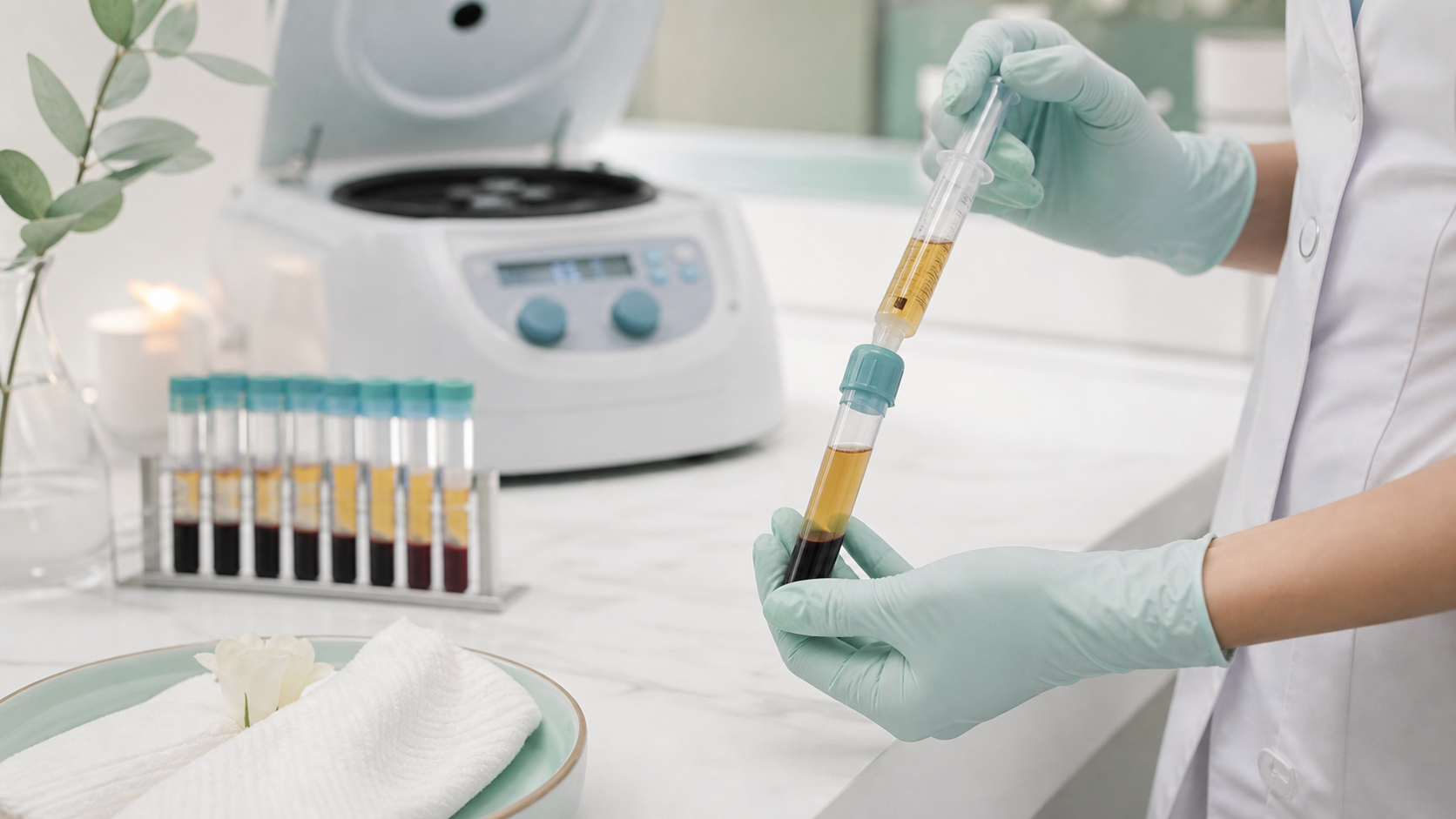 Préparation médicale du PRP en clinique esthétique
